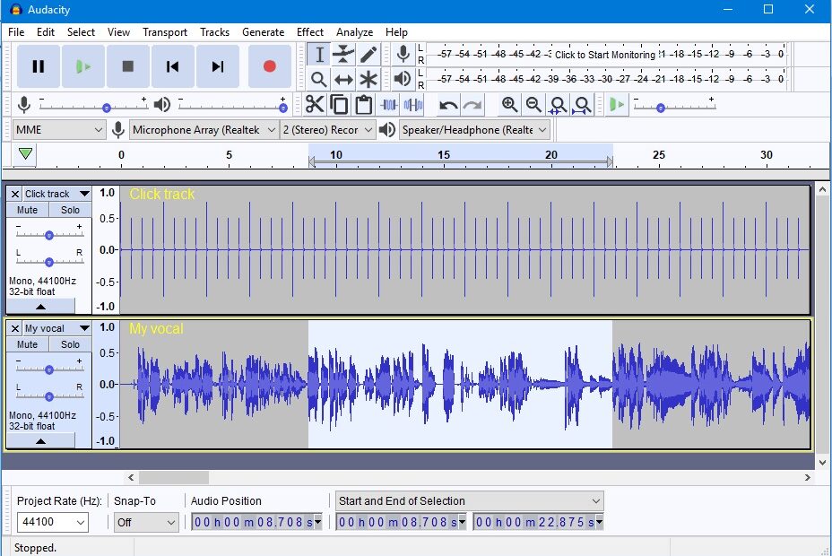 Audacity Screenshot