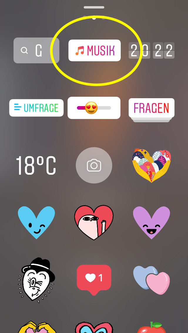 Musik in Instagram Stories (Screenshot)