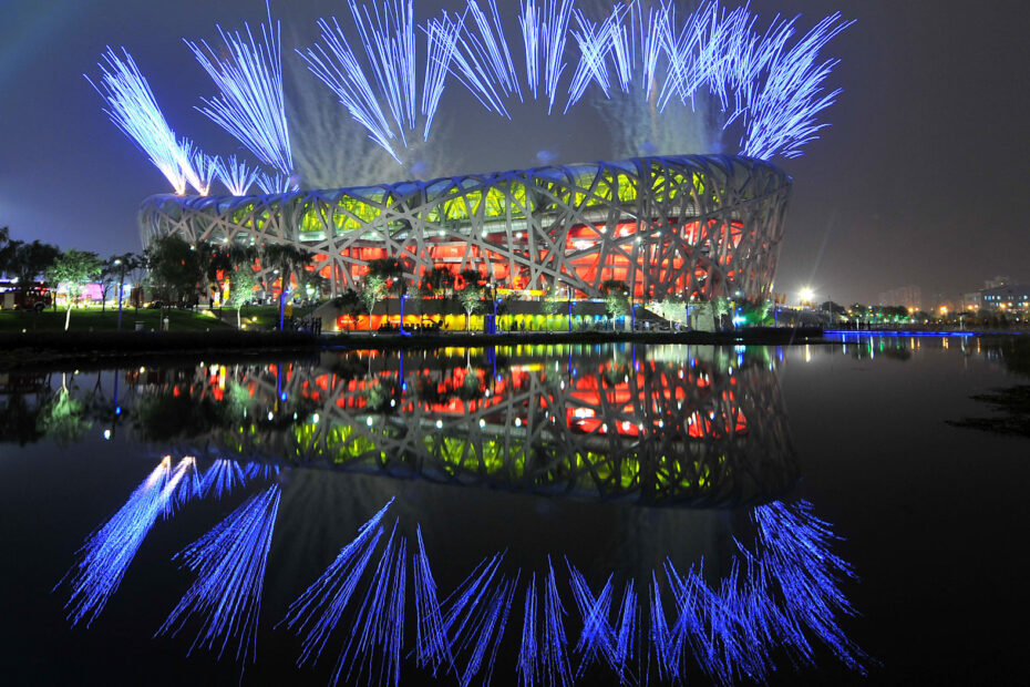 Olympiastadion Peking bei der Eröffnung 2008