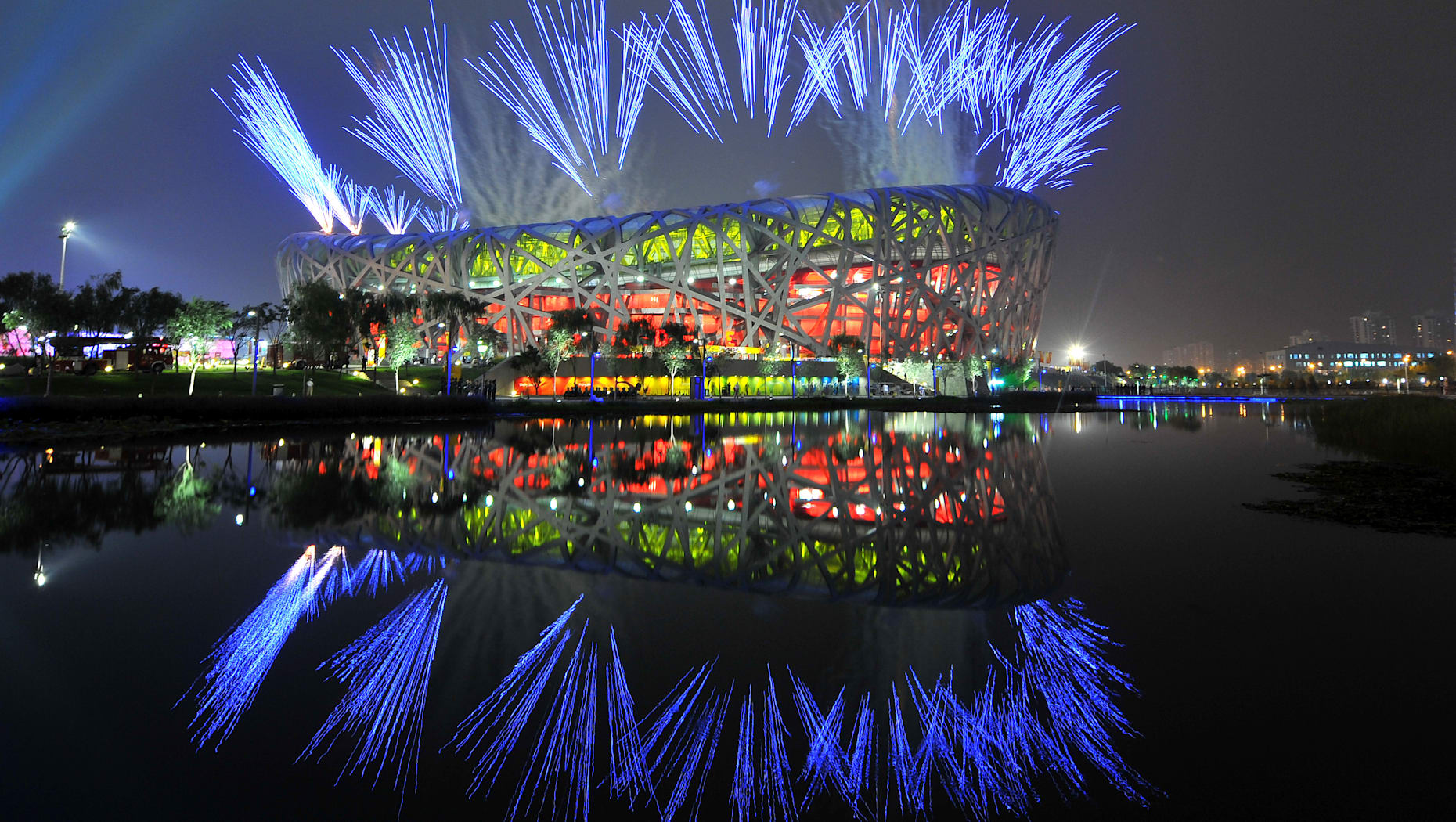 Olympiastadion Peking bei der Eröffnung 2008